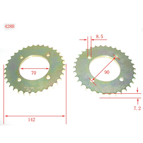 KIT TRANSMISION HONDA C125 BIZ 428H-106L C/CAD. DOR. STD