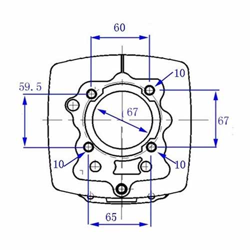 KIT CILINDRO + PISTON MOTOMEL XPLORA 250/MOTORES CHINOS 250CC VARILLERO RECORRIDO 65MM (67MM) STD