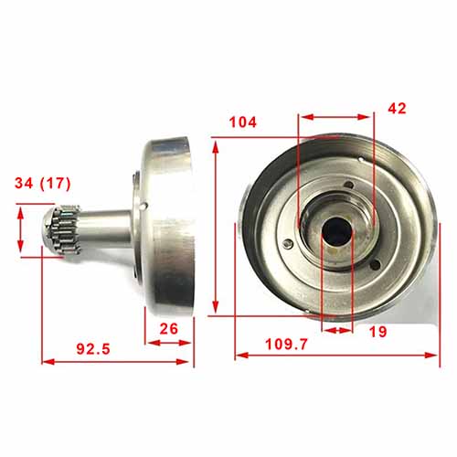 CAMPANA DE EMBRAGUE CENTRIFUGO HONDA NEW WAVE 100/110 STD