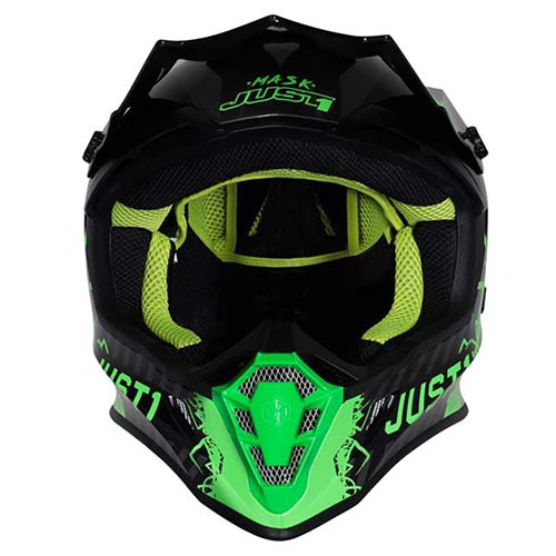 CASCO JUST1 J38 MASK FLUO GREEN / TITANIUM / BLACK M