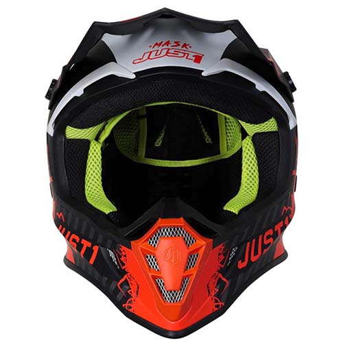 CASCO JUST1 J38 MASK FLUO ORANGE / TITANIUM / BLACK MATT M