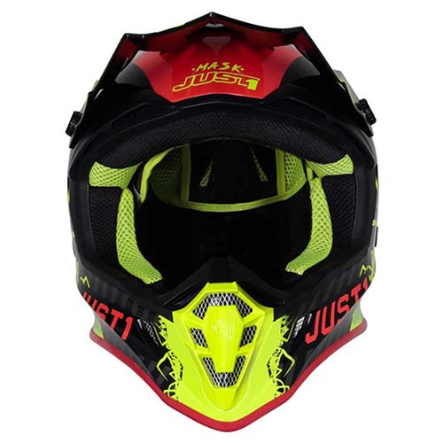 CASCO JUST1 J38 MASK FLUO YELLOW / RED / BLACK L