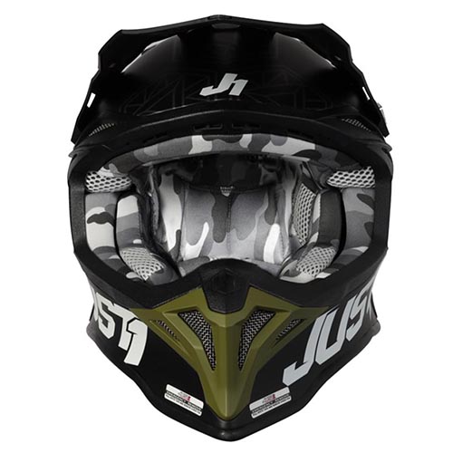 CASCO JUST1 J39 KINETIC CAMO GREEN/BLACK MATT L