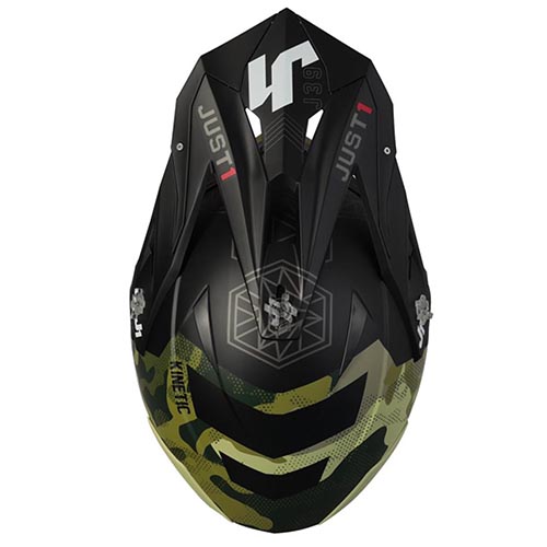 CASCO JUST1 J39 KINETIC CAMO GREEN/BLACK MATT L