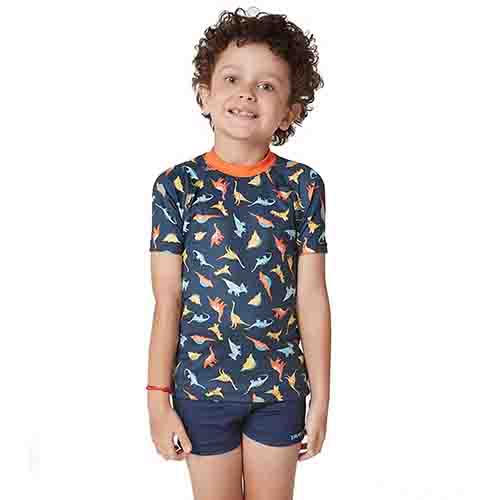 REMERA FILTRO UV NIÑO DINOSAURIO M/CORTA TALLE 10 YAKKA (4021)