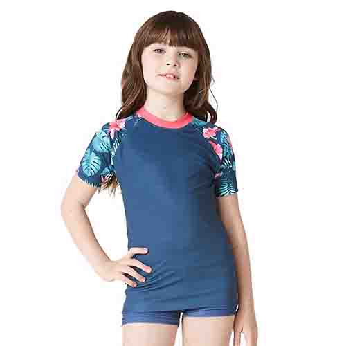 REMERA FILTRO UV NIÑO FLORES M/CORTA TALLE 12 YAKKA (4021)