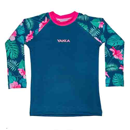 REMERA FILTRO UV NIÑO FLORES TALLE 10 YAKKA (4005)