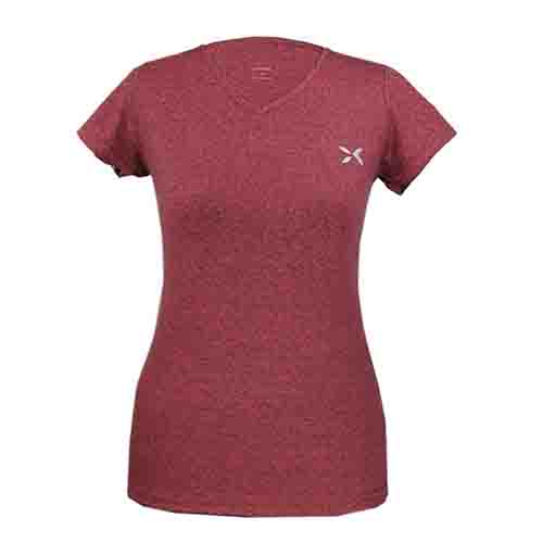 REMERA RUNNING MUJER JASPEADA BORDO S YAKKA (4015)