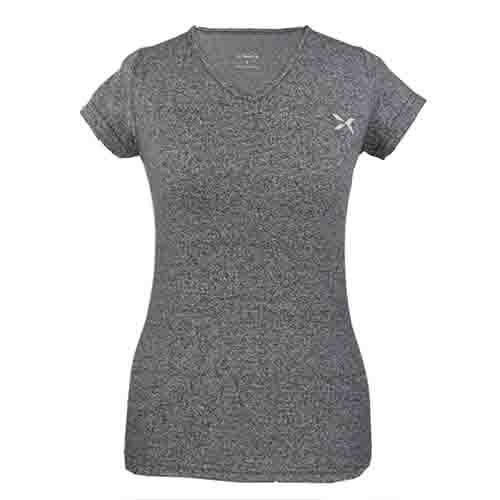 REMERA RUNNING MUJER JASPEADA GRIS S YAKKA (4015)