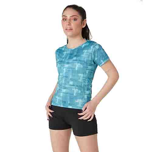 REMERA RUNNING MUJER TAYLOR AQUA TALLE S YAKKA (4028)