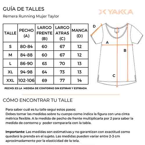 REMERA RUNNING MUJER TAYLOR AQUA TALLE L YAKKA (4028)