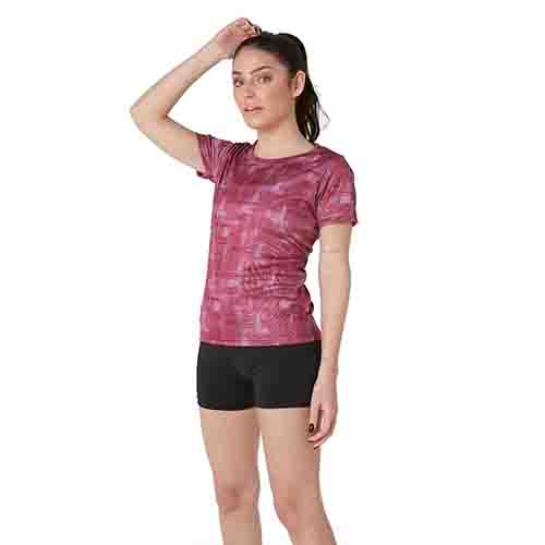 REMERA RUNNING MUJER TAYLOR BORDO TALLE S YAKKA (4028)(4026)