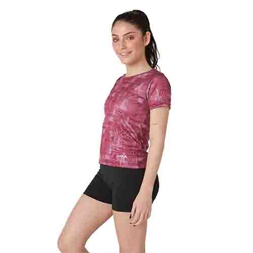 REMERA RUNNING MUJER TAYLOR BORDO TALLE S YAKKA (4028)(4026)