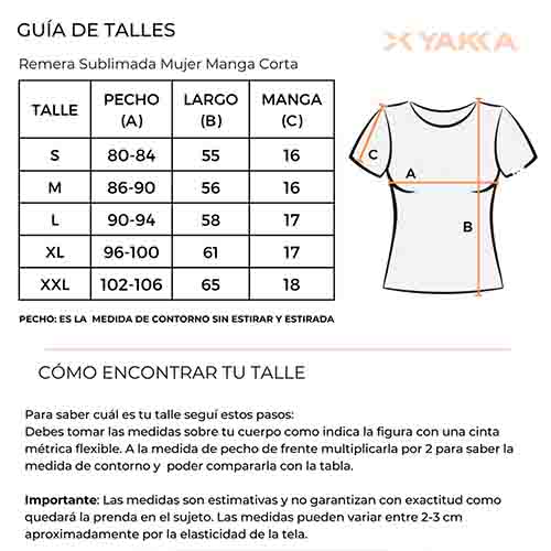 REMERA SUBLIMADA MUJER FEARSLEES TALLE S YAKKA (4026)