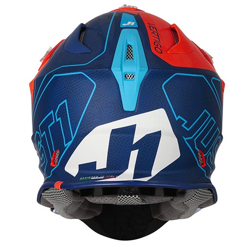 CASCO JUST1 J18 VERTIGO BLUE/WHITE FLUO ORANGE MATT L