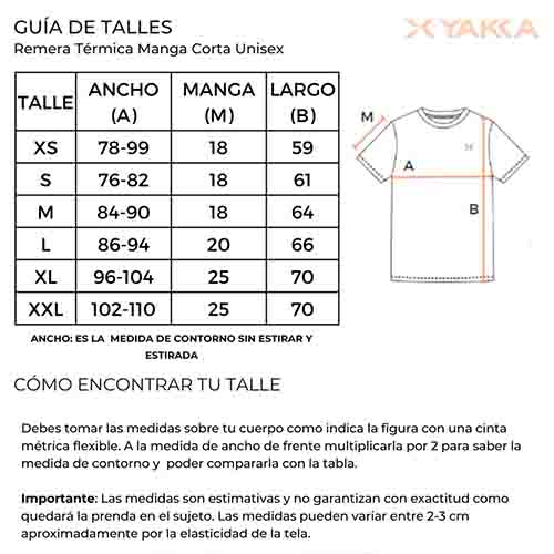 REMERA TERMICA MANGA CORTA BLANCA S YAKKA (1010)