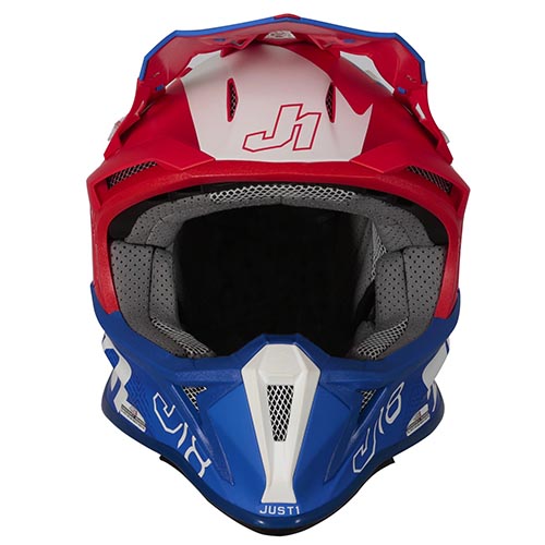 CASCO JUST1 J18 VERTIGO BLUE/WHITE/RED MATT L