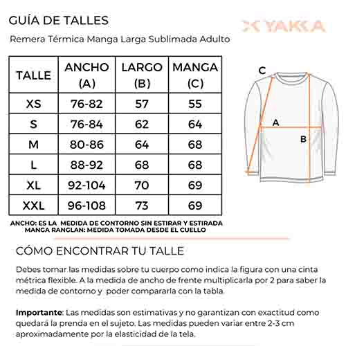 REMERA TERMICA MANGA LARGA SUBLIMADA BOLT TALLE S YAKKA (1022)