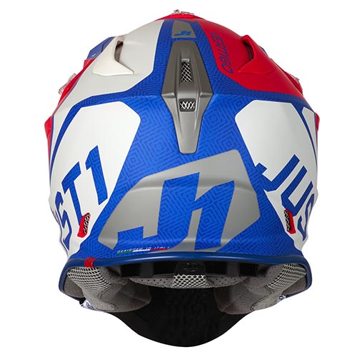 CASCO JUST1 J18 VERTIGO BLUE/WHITE/RED MATT L