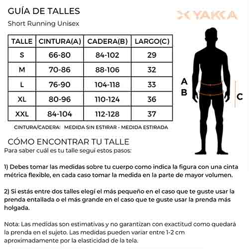SHORT RUNNING UNISEX FRANCIA TALLE XL YAKKA (4009)