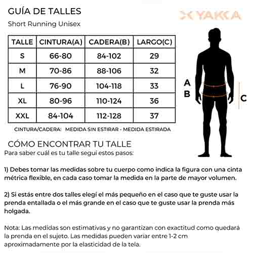 SHORT RUNNING UNISEX GRIS TALLE XXL YAKKA (4009)
