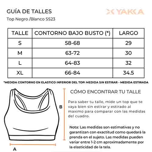 TOP DEPORTIVO CLASSIC BLANCO TALLE S YAKKA (3010)