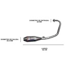 ESCAPE MOTO YAMAHA XTZ 125 ST2 CROMO DEPORTIVO POR ABAJO PAOLUCCI (EM125XTZ-22-C/D-DOWN)