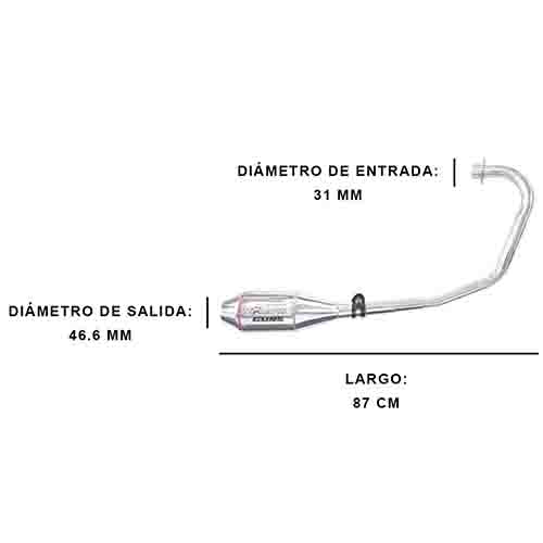 ESCAPE MOTO YAMAHA YBR 125 ST2 CROMO DEPORTIVO PAOLUCCI (EM125YBR-22-C/D)