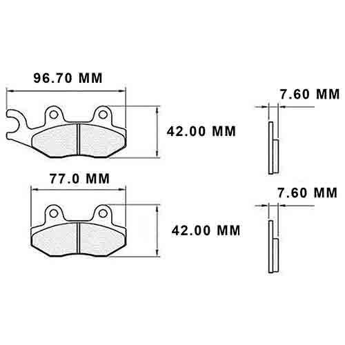 PASTILLA DE FRENO YAMAHA XTZ 125/XTZ 250 DEL C/CUERNO IZQ (NX125) FA135 STD
