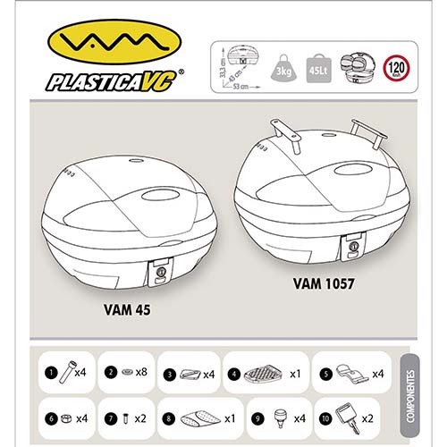 BAUL PORTA OBJETOS ELEGANT45 45LTS. 530X430X333 C/PORT.PAQ. REFLECT. TRAS. FUME PLASTICA VC (1057)