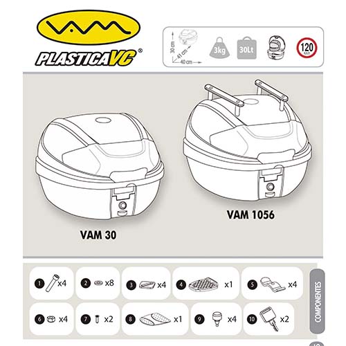 BAUL PORTA OBJETOS VAM30 ROJO 410X300X400 BASE DESMONTABLE REFLECT. TRAS. PLASTICA VC (972)
