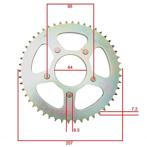 CORONA Y PIÑON HONDA XLR 125 (50x15) DORADA STD