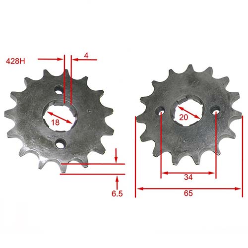 KIT TRANSMISION HONDA XLR 125 (50T/15T) 428H-126L C/CAD. DOR. STD