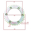 KIT TRANSMISION HONDA XR250 TORNADO 520H-104L 38x13 C/CAD. DOR. STD