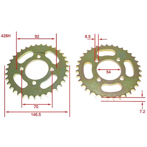 KIT TRANSMISION GILERA SMASH/HONDA WAVE (35/15) 428H-108L C/CAD. DOR. STD
