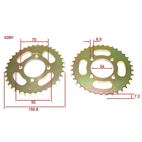 KIT TRANSMISION GILERA SMASH/HONDA WAVE (36/14) 428H-108L C/CAD. DOR. STD