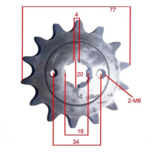 KIT TRANSMISION BAJAJ ROUSER NS 200 (6 AGU.) 39/14 520H-108L C/CAD. DOR. STD