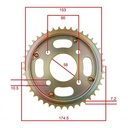CORONA Y PIÑON HONDA CB150 INVICTA (42x15) DORADA STD