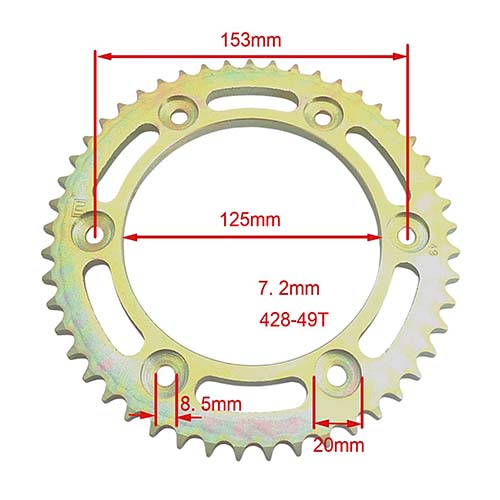 KIT TRANSMISION HONDA XR 150L (49/17) 428HO-132L C/CAD. DOR C/ORING STD
