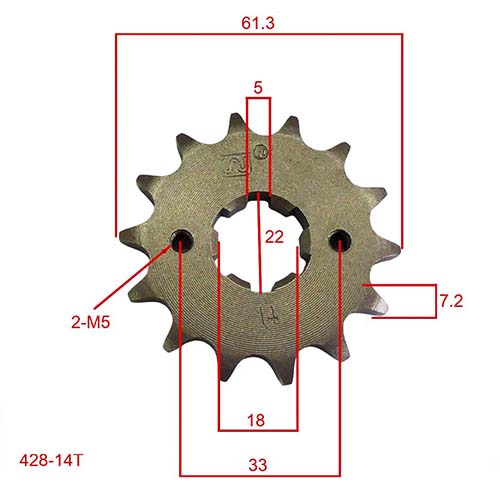 KIT TRANSMISION YAMAHA SZ150 RR  C/ ORING 428-126L (42T/14T) C/CAD. DOR. STD