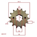 KIT TRANSMISION YAMAHA SZ150 RR  C/ ORING 428-126L (42T/14T) C/CAD. DOR. STD