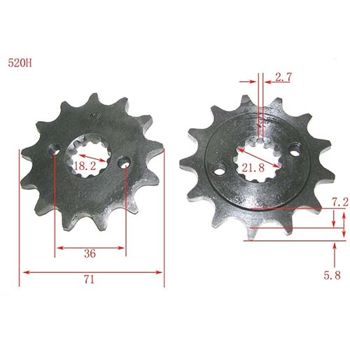 KIT TRANSMISION HONDA CBX250 TWISTER 520H-106L (37-13) C/CAD. DOR. STD