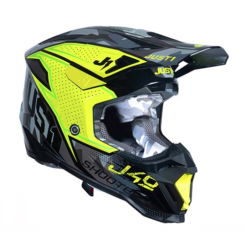 CASCO J40 SHOOTER CAMO/YELLOW FLUO/BLACK GLOSS M JUST1