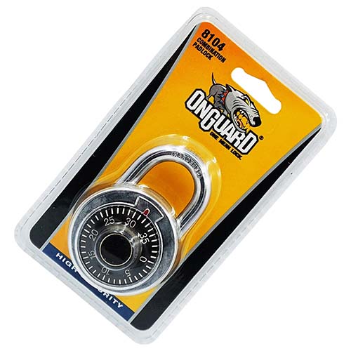 CANDADO (SOLO) 8104 BULLMASTIFF 8mm ESPESOR CON COMBINACION ACERO INOXIDABLE ONGUARD