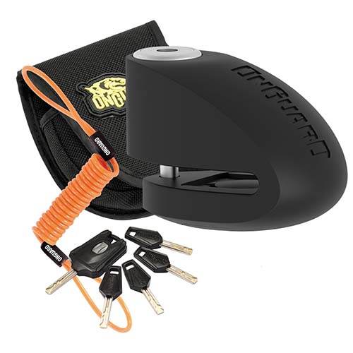 TRABA DISCO CON ALARMA 120DB 8246 10mm NEGRO ACERO INOXIDABLE ONGUARD