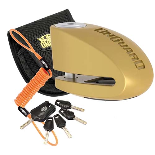 TRABA DISCO CON ALARMA 120DB 8260 6mm DORADO ONGUARD