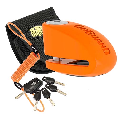 TRABA DISCO CON ALARMA 120DB 8262 10mm NARANJA FLUOR ONGUARD