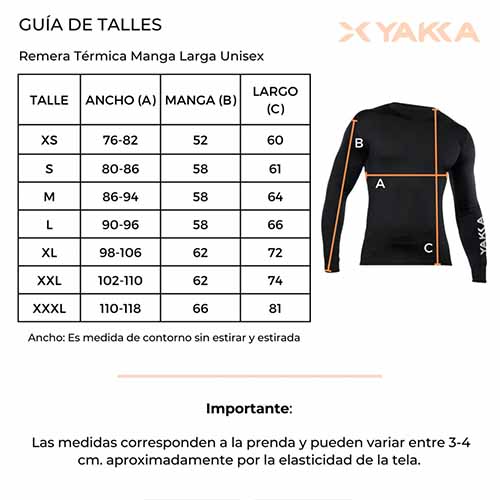 REMERA TERMICA MANGA LARGA BLANCA S YAKKA (1012)