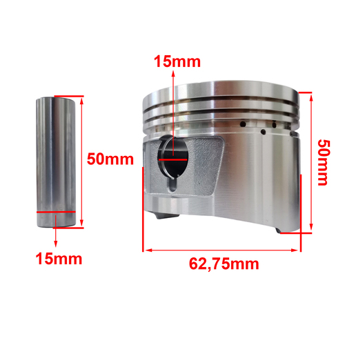 KIT PISTON ZANELLA RX150 62mm (0.75) STD