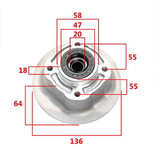 PORTACORONA COMPLETO SUZUKI EN125 C/RULEMAN Y RETEN STD